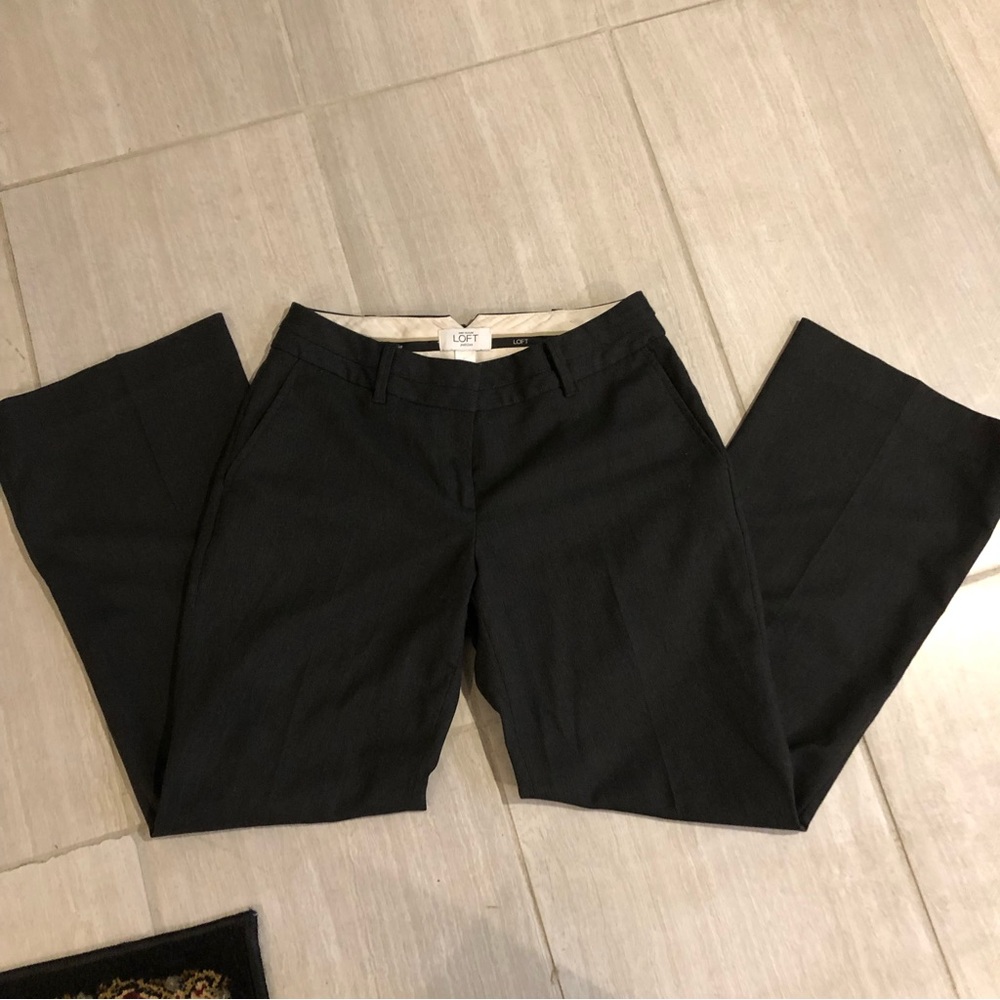 2 P ann taylor loft dress pants dark gray - julie fit